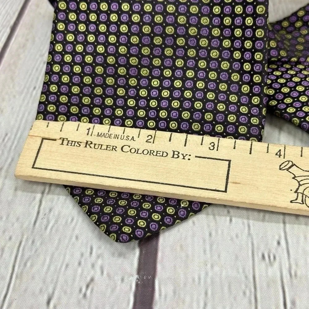 Daniel cremieux signature collection silk Tie purple gold preppy office polished